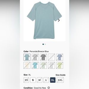 Men’s Lululemon metal vent tech SS 2.0 light blue shirt NWT